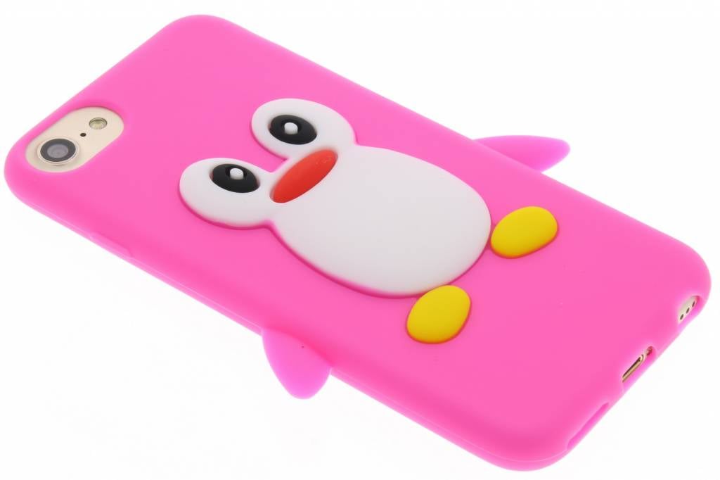 Image of Fuchsia pinguin siliconen hoesje voor de iPhone 7