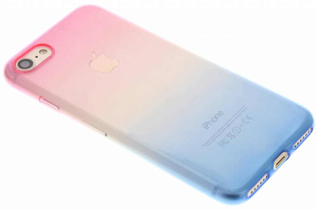 Image of Roze / Blauw tweekleurig transparant TPU siliconen hoesje voor de iPhone 7