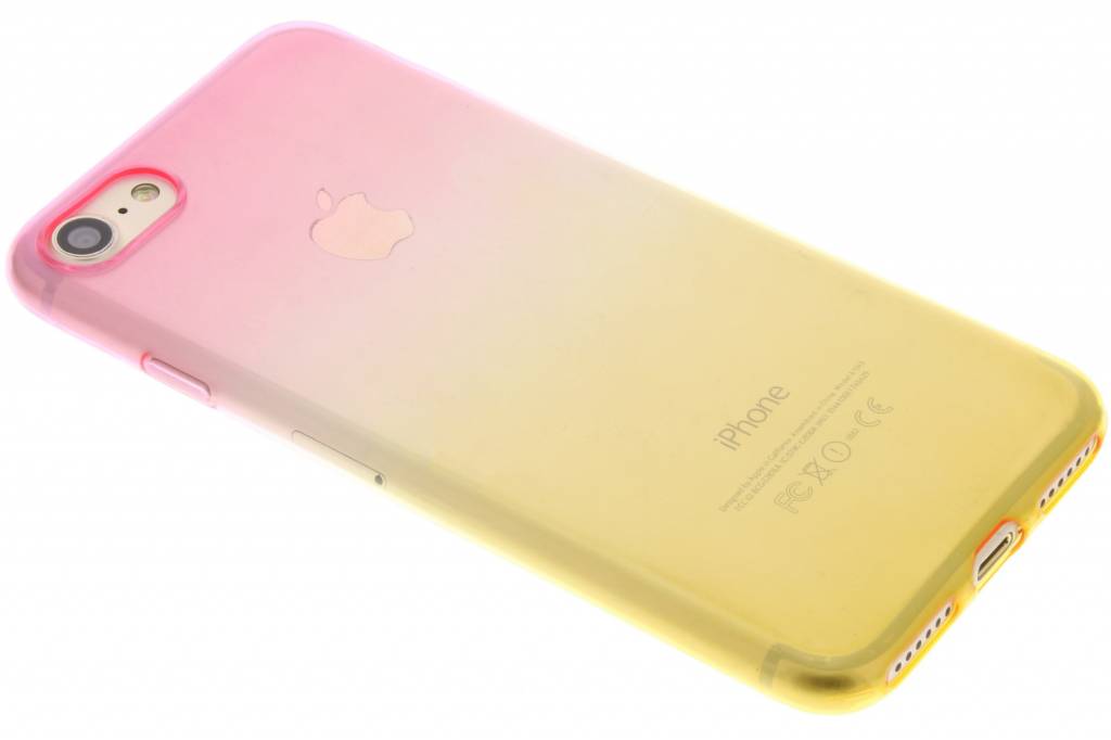 Image of Roze / Geel tweekleurig transparant TPU siliconen hoesje voor de iPhone 7