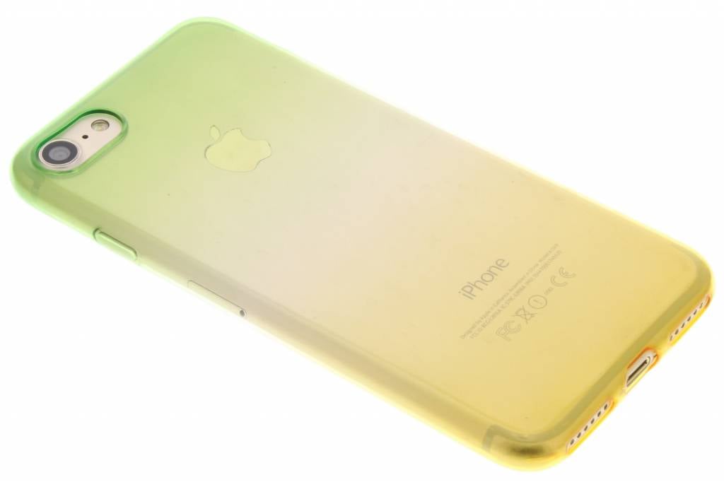 Image of Groen / Geel tweekleurig transparant TPU siliconen hoesje voor de iPhone 7