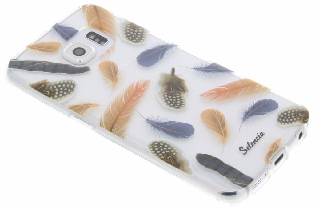 Image of Feathers Peach TPU hoesje voor de Samsung Galaxy S6 Edge