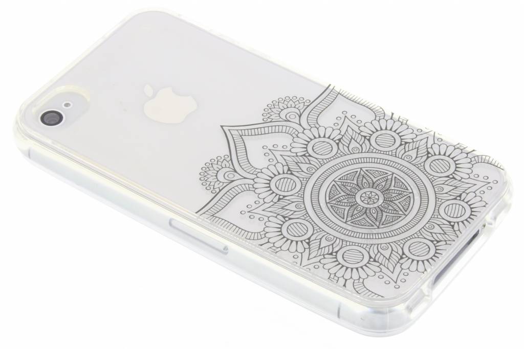 Image of Zwart mandala design TPU hoesje voor de iPhone 4 / 4s