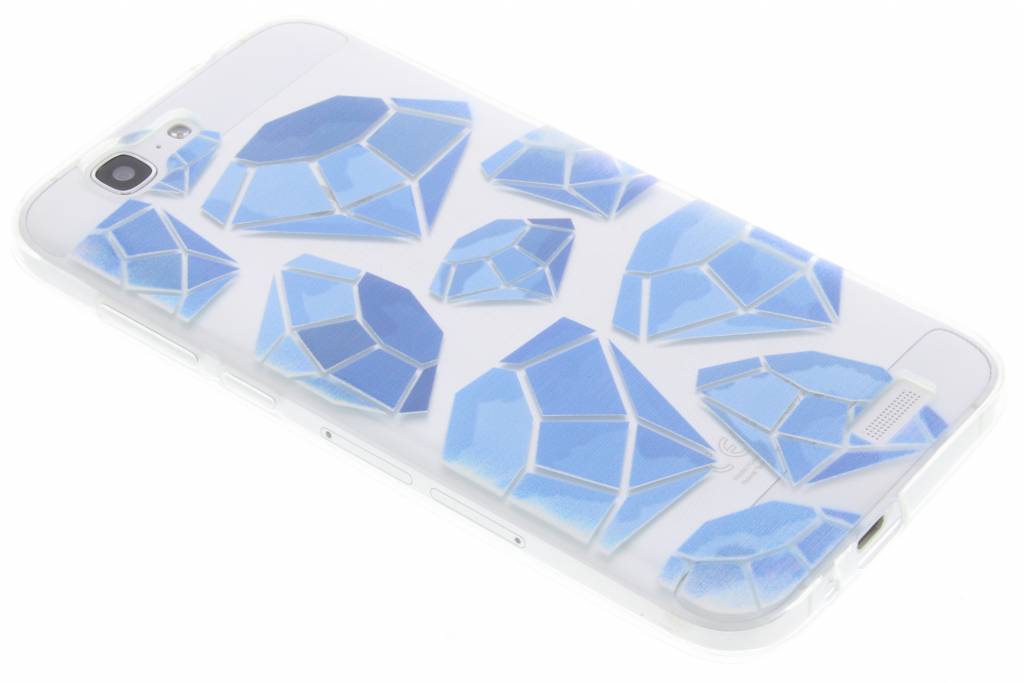 Image of Blue diamonds design TPU hoesje voor de Huawei Ascend G7