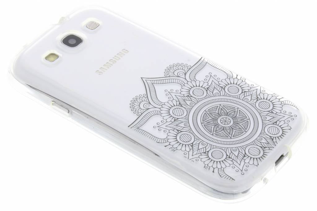 Image of Zwart Mandala design TPU hoesje voor de Samsung Galaxy S3 / Neo