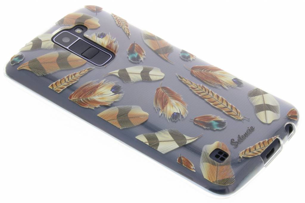 Image of Feathers Brown TPU hoesje voor de LG K10