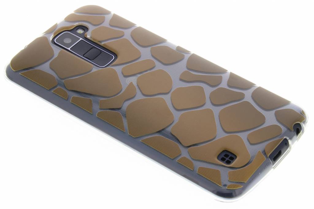 Image of Bruin dierenprint design Giraffe TPU hoesje voor de LG K10