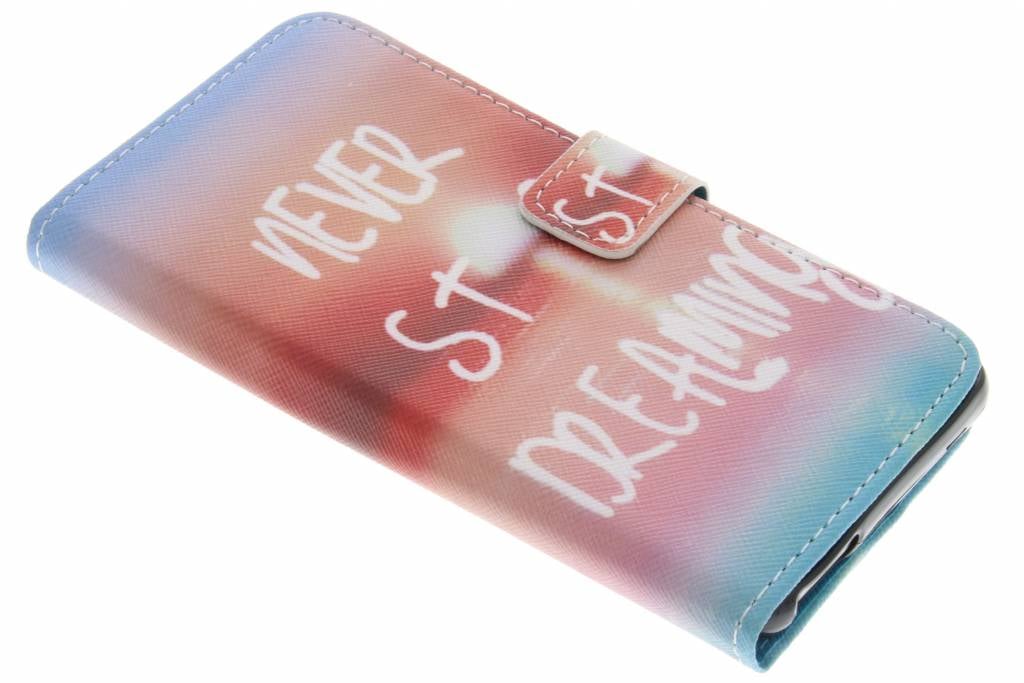 Image of Never stop dreaming design TPU booktype hoes voor de Wiko U Feel