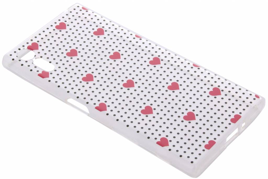 Image of Pink dots and hearts design TPU hoesje voor de Sony Xperia XZ