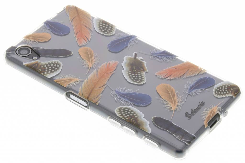 Image of Feathers Peach TPU hoesje voor de Sony Xperia X