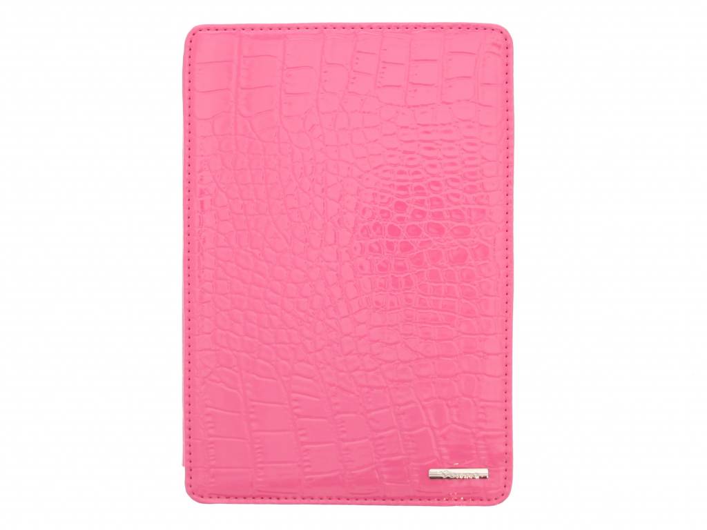 Image of Fuchsia glanzende tablethoes met krokodil design voor de iPad Mini / 2 / 3