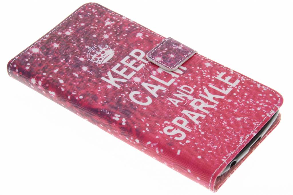 Image of Keep calm and sparkle design TPU booktype hoes voor de Acer Liquid Plus