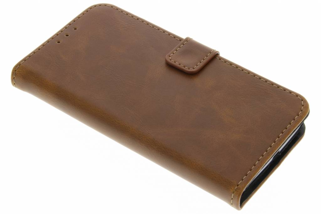 Image of Bruine luxe leder booktype hoes voor de Motorola Moto G4 Play