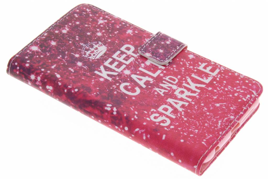 Image of Keep calm and sparkle design TPU booktype hoes voor de Honor 8