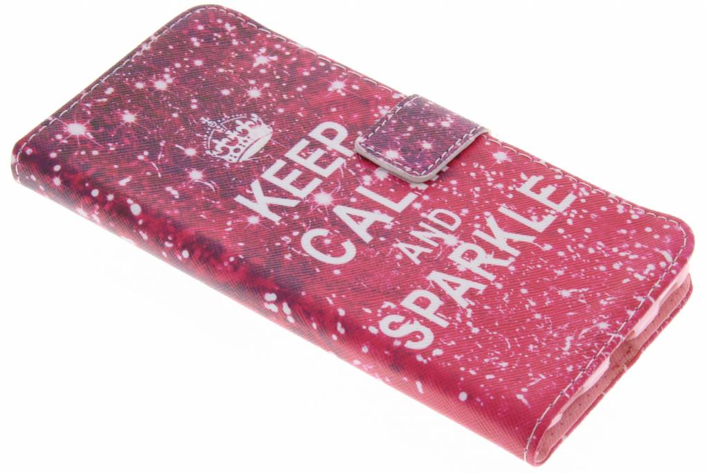 Image of Keep calm and sparkle design TPU booktype hoes voor de Honor 5C / Huawei GT3