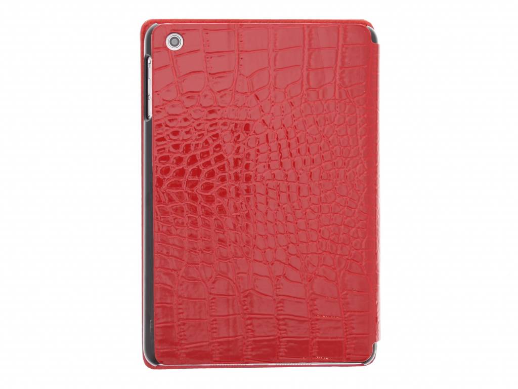 Image of Rood glanzende tablethoes met krokodil design voor de iPad Mini / 2 / 3