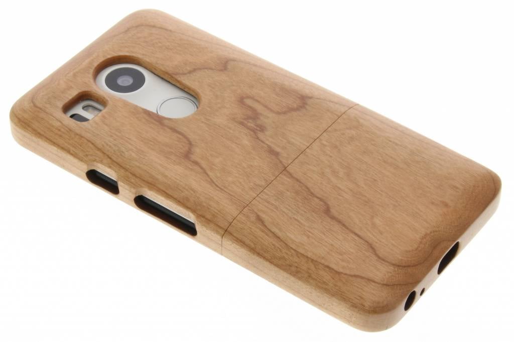 Image of Bruin echt houten hardcase hoesje voor de LG Nexus 5X