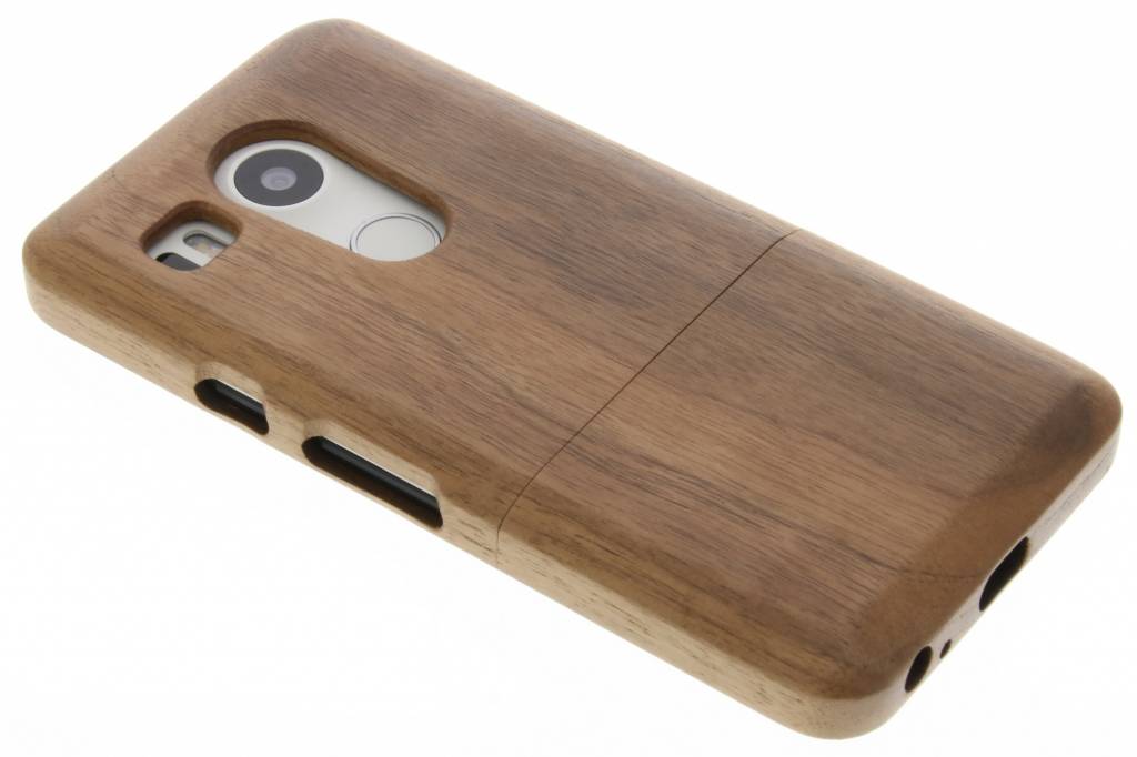 Image of Donkerbruin echt houten hardcase hoesje voor de LG Nexus 5X