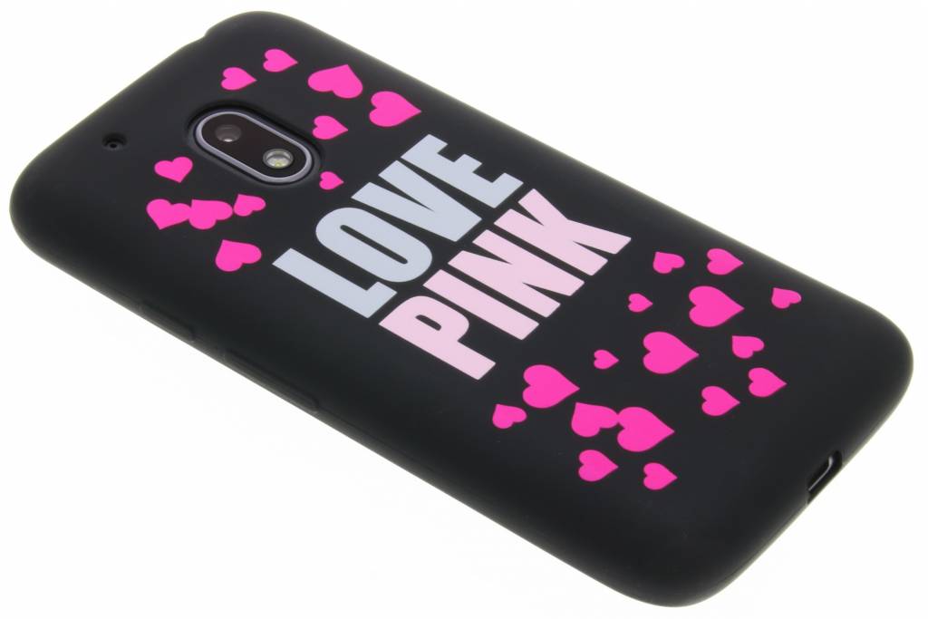 Image of I love pink glow in the dark TPU case voor de Motorola Moto G4 Play