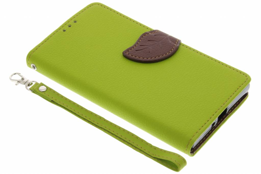 Image of Groene blad design TPU booktype hoes voor de Sony Xperia XZ