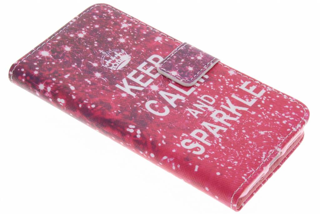 Image of Keep Calm and Sparkle design TPU booktype hoes voor de iPhone 7