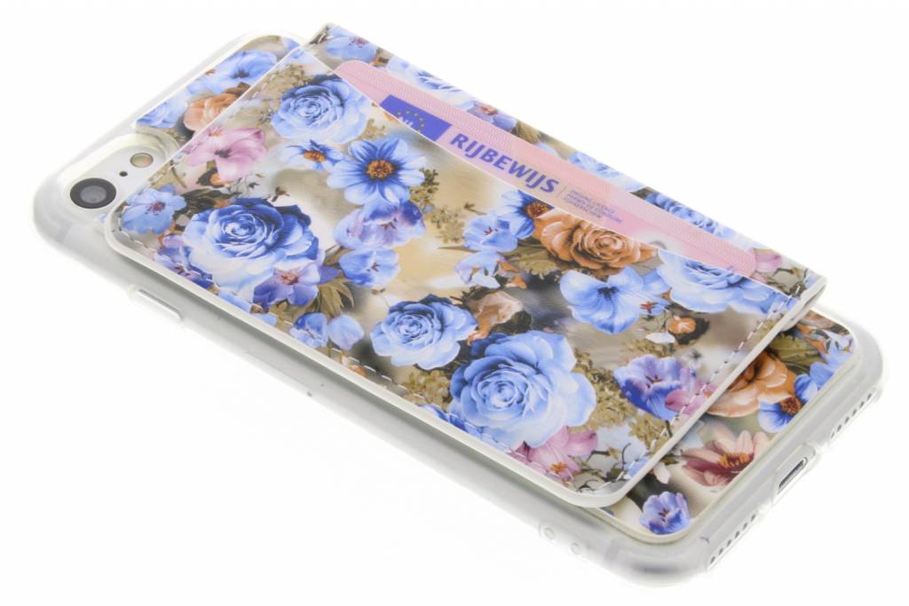 Image of Bloemen design TPU hoesje met pasjeshouder voor de iPhone 7