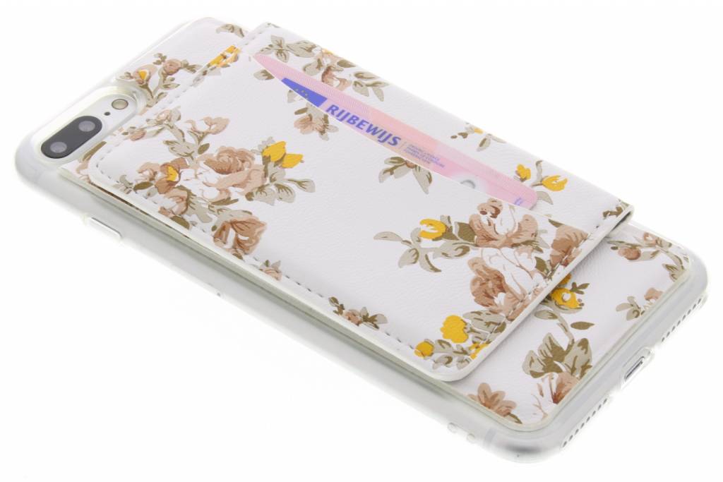 Image of Bloemetjes design TPU hoesje met pasjeshouder voor de iPhone 7 Plus