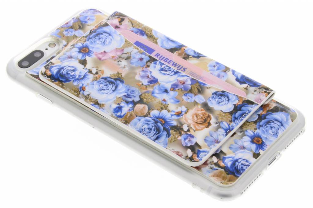 Image of Bloemen design TPU hoesje met pasjeshouder voor de iPhone 7 Plus