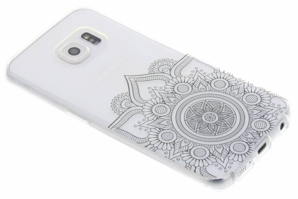 Image of Zwart mandala design TPU hoesje voor de Samsung Galaxy S6 Edge