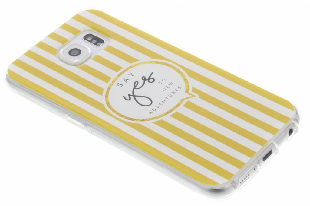 Image of Quote design Say Yes Mosterdgeel TPU hoesje voor de Samsung Galaxy S6