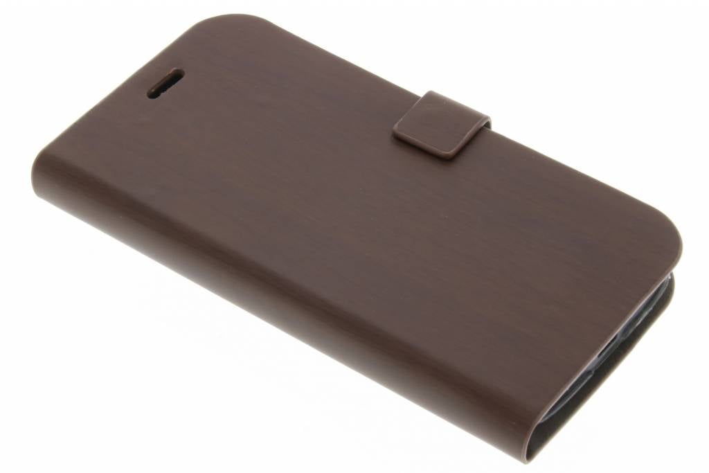 Image of Donkerbruine hout design booktype hoes voor de Motorola Moto G