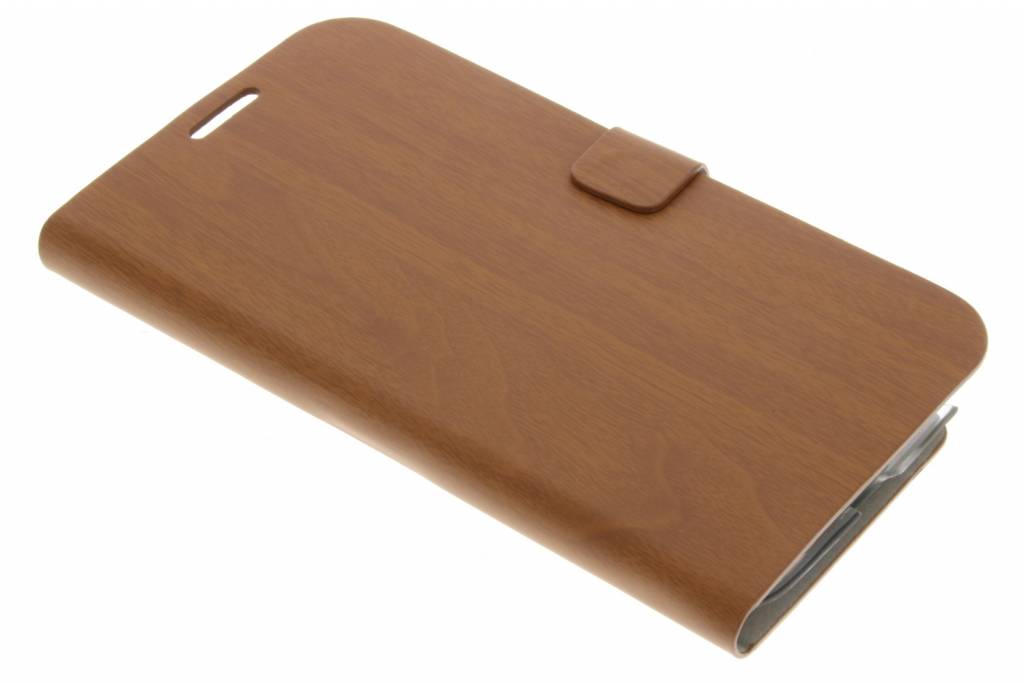 Image of Bruine hout design booktype hoes voor de Samsung Galaxy Note 2