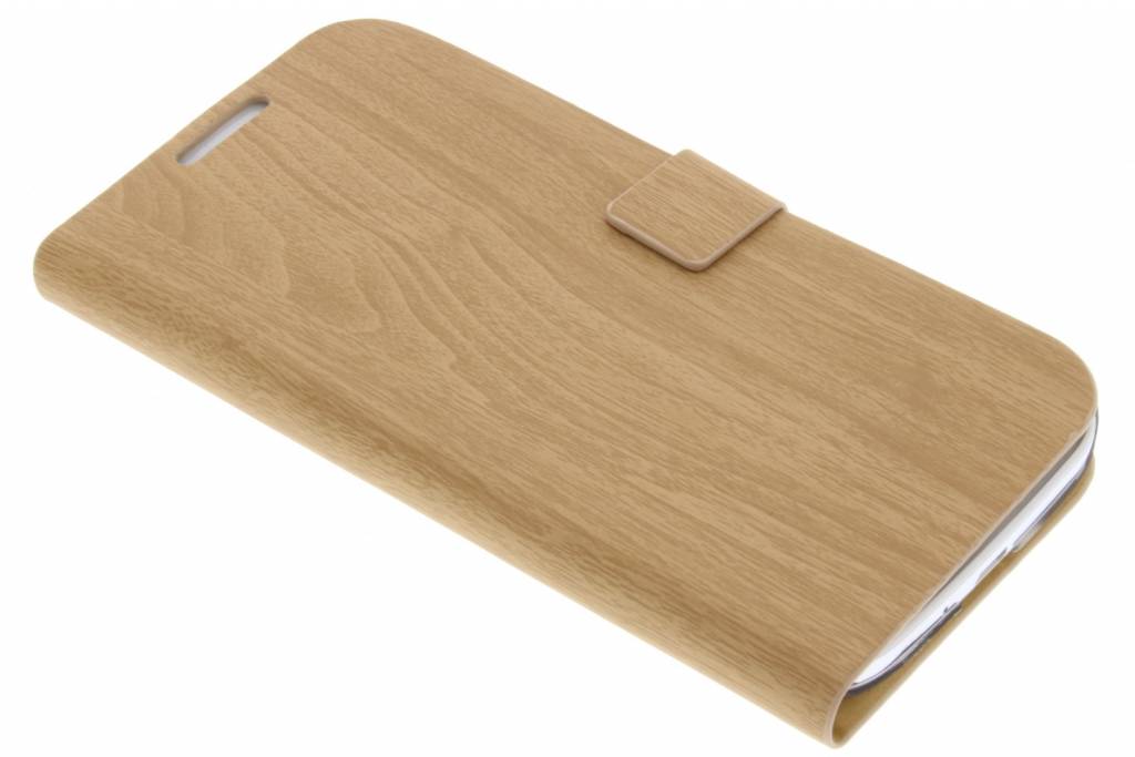 Image of Lichtbruine hout design booktype voor Samsung Galaxy S4