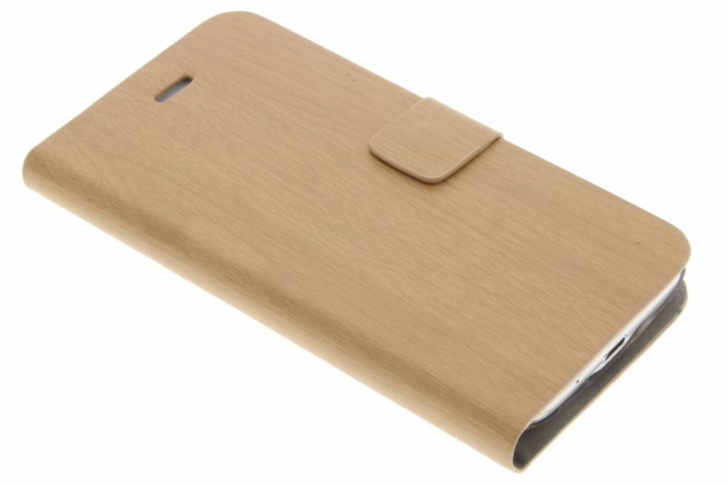 Image of Lichtbruine hout design booktype hoes voor de Samsung Galaxy S5 Mini