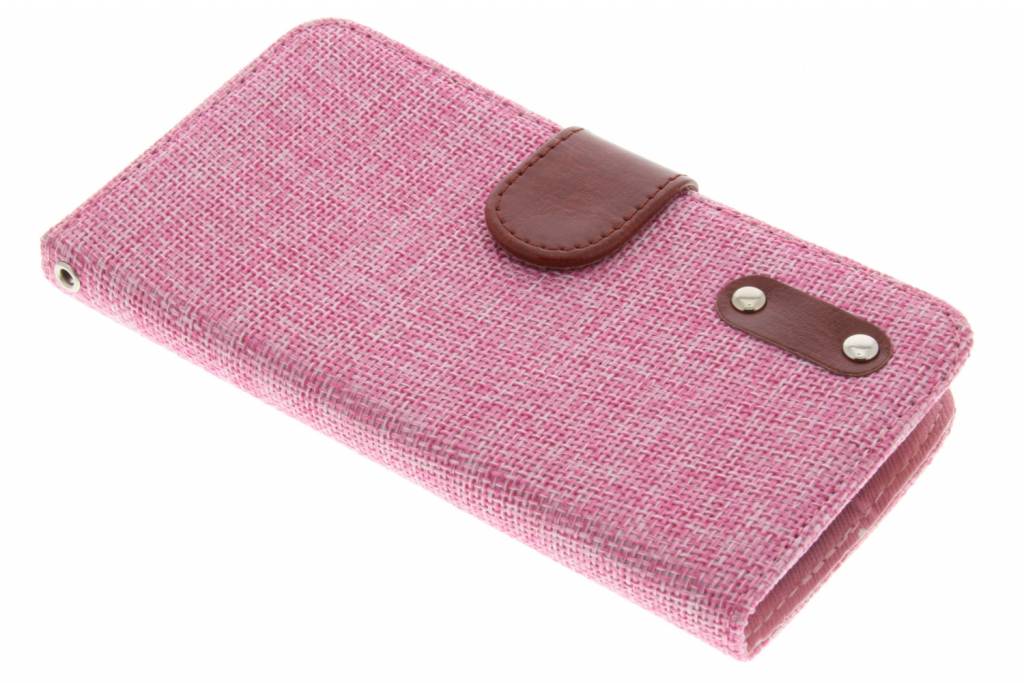 Image of Roze linnen look TPU booktype hoes voor de LG L Bello / L80 Plus