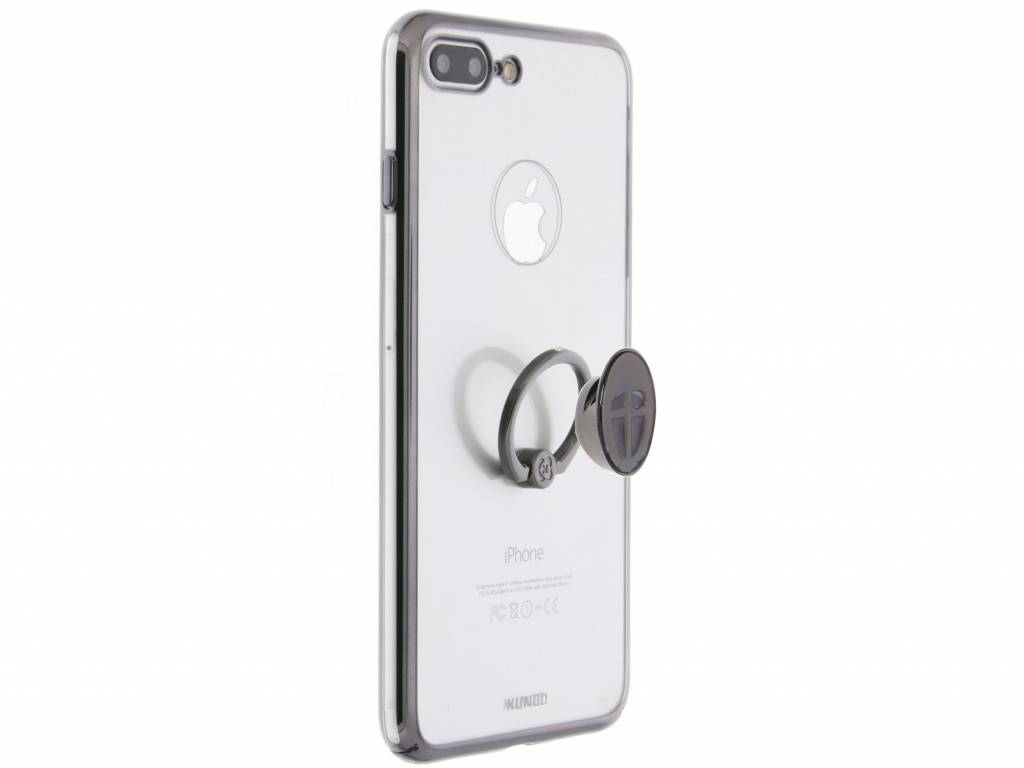 Image of Grijs transparant hardcase hoesje met ring voor de iPhone 7 Plus