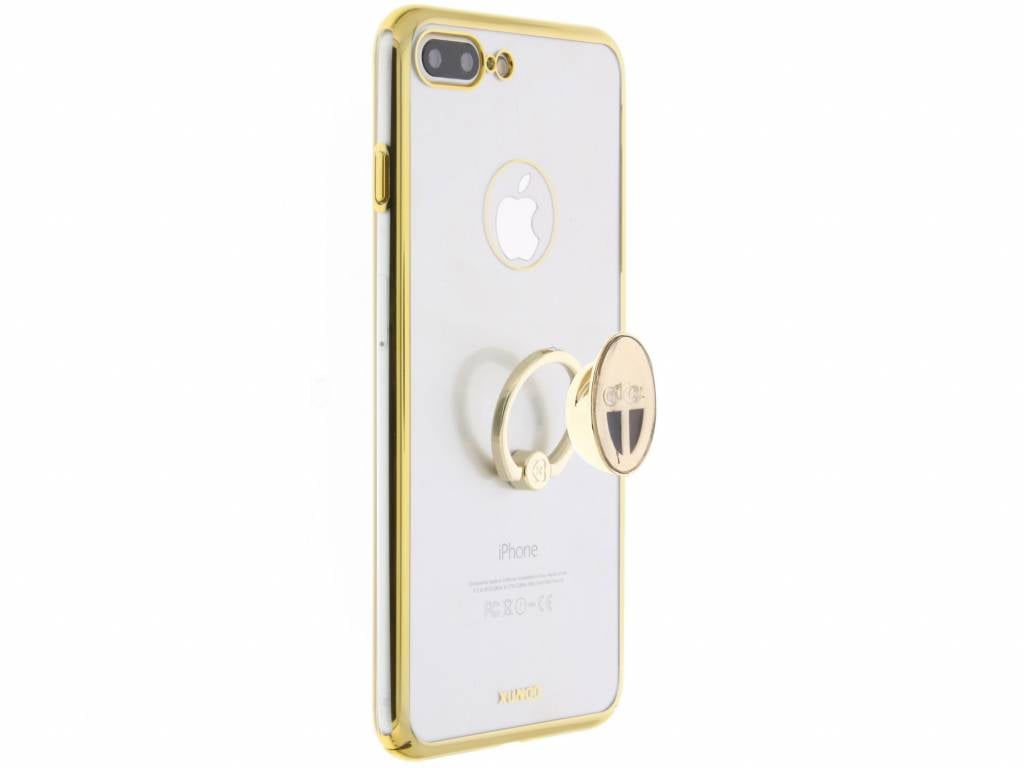 Image of Goud transparant hardcase hoesje met ring voor de iPhone 7 Plus