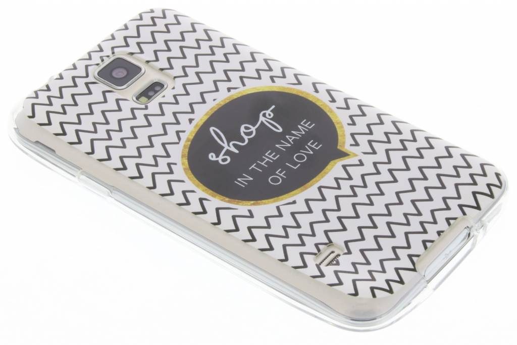 Image of Quote design Shop Love ZigZag TPU hoesje voor de Galaxy S5 (Plus) / Neo