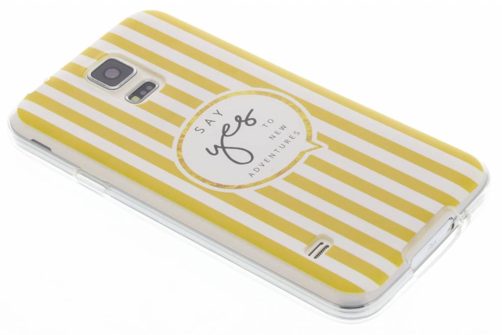 Image of Quote design Say Yes Mosterdgeel TPU hoesje voor de Galaxy S5 (Plus) / Neo