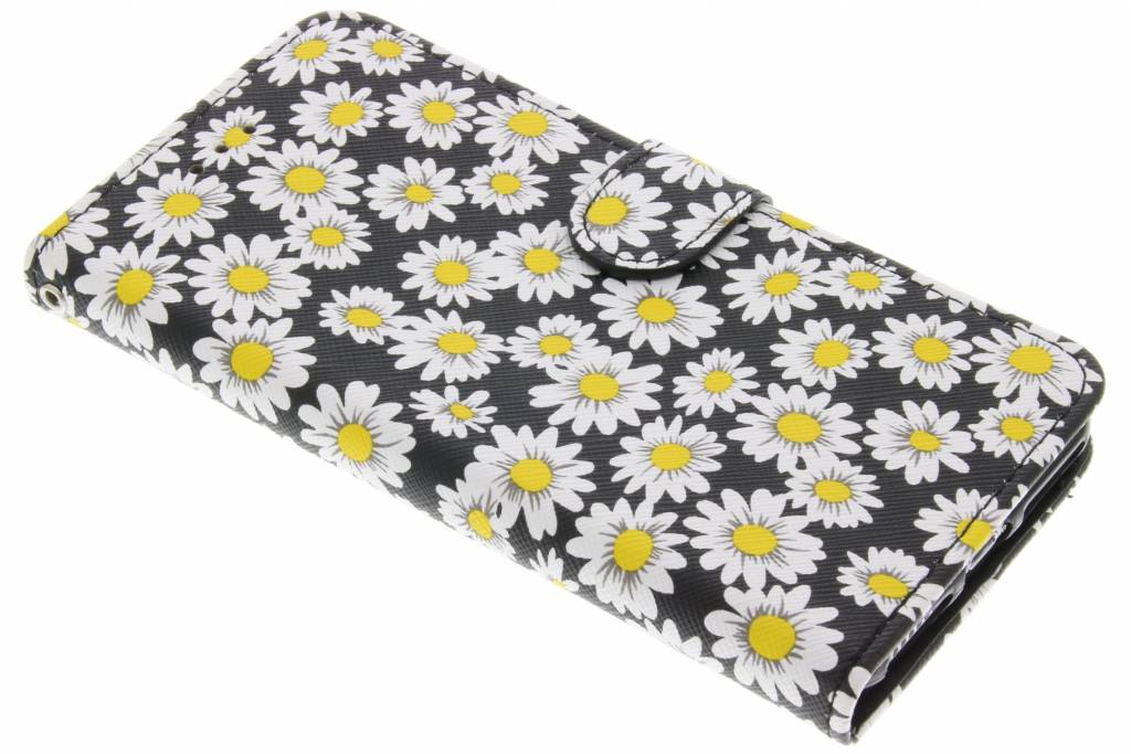 Image of Zwarte daisy TPU booktype hoes voor de iPhone 7 Plus