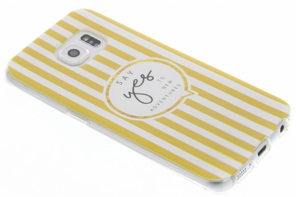 Image of Quote design Say Yes Mosterdgeel TPU hoesje voor de Samsung Galaxy S6 Edge