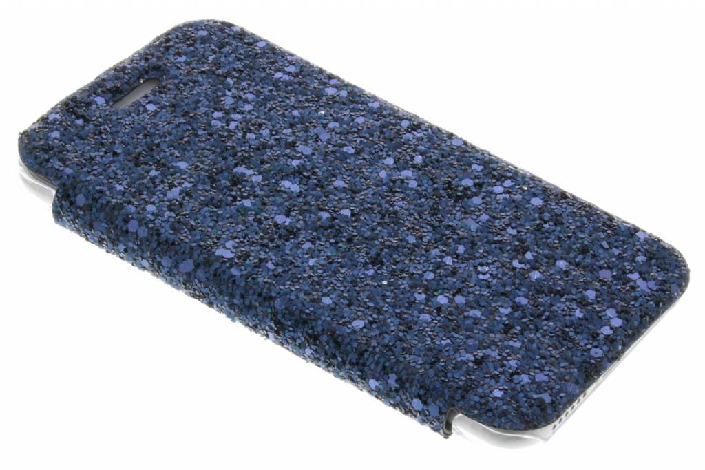 Image of Glitter glam booktype hoes voor de iPhone 7 - Donkerblauw