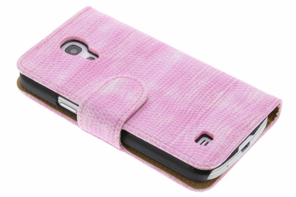 Image of Roze hagedis design booktype hoes voor de Samsung Galaxy S4 Mini