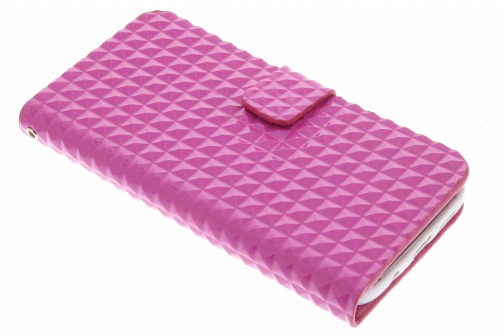 Image of Fuchsia TPU studs booktype hoesje voor de Samsung Galaxy S7 Edge