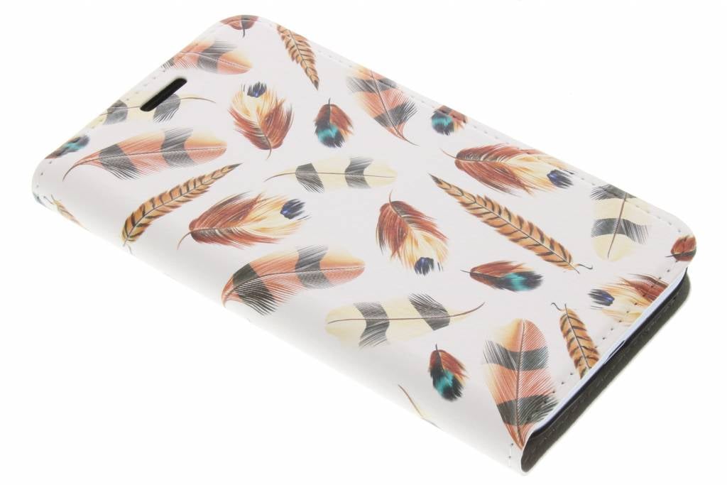 Image of Feathers Brown Design Booklet voor de Samsung Galaxy J1 (2016)