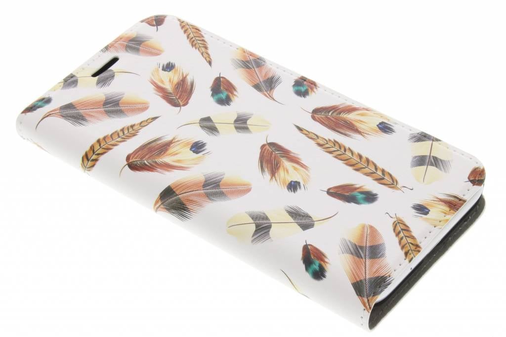 Image of Feathers Brown Design Booklet voor de Samsung Galaxy J3 / J3 (2016)