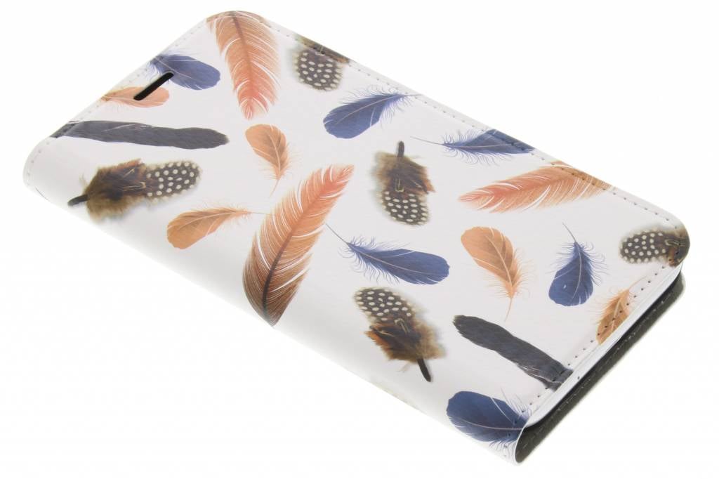 Image of Feathers Peach Design Booklet voor de Samsung Galaxy J3 / J3 (2016)