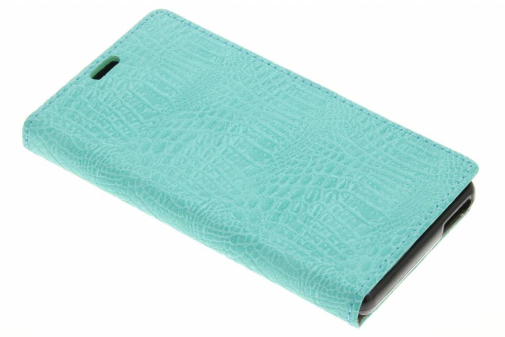 Image of Turquoise krokodil TPU booktype hoes voor de Wiko Tommy