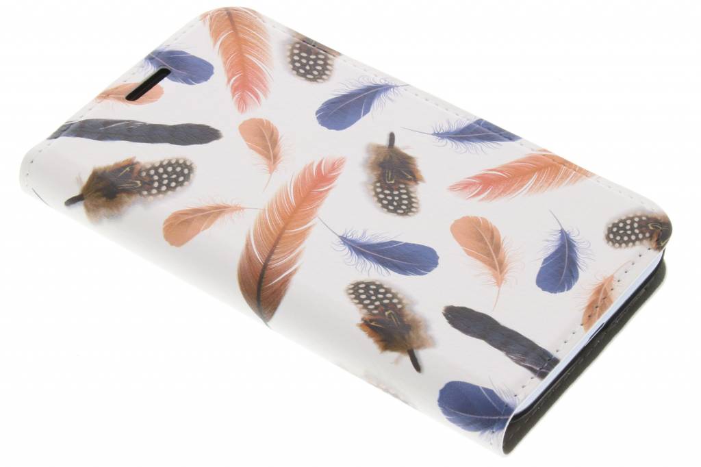 Image of Feathers Peach Design Booklet voor de Samsung Galaxy J1 (2016)