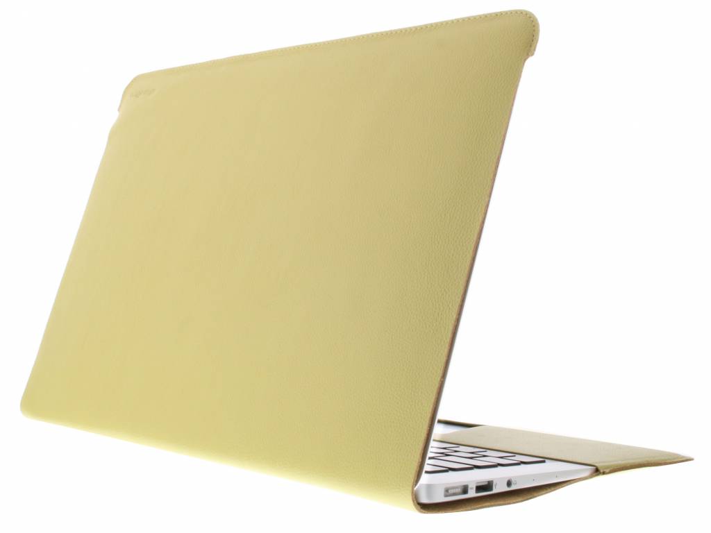 Image of Easy-Fit Premium Leather Cover voor de MacBook Air 13.3 inch - Yellow