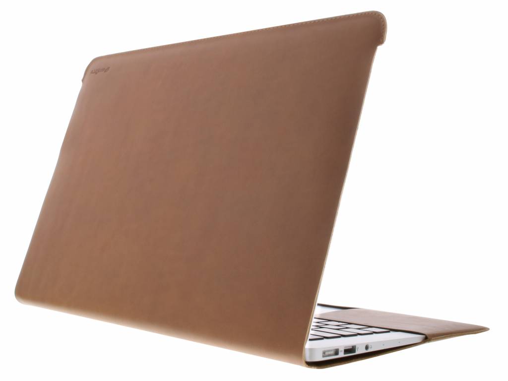 Image of Easy-Fit Nubuck Leather Cover voor de MacBook 12 inch - Brown